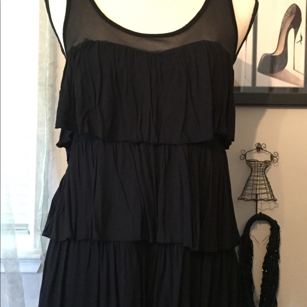 3 Tiered Sleeveless Sheer Top
